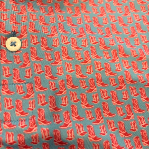 Vivid Golf Performance Men’s Polo Shirt Cowboy Boot Print XL - Picture 5 of 8